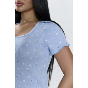 Сорочка женская "Тики" 1403-1 кашкорсе (р-ры: 46-60) голубой