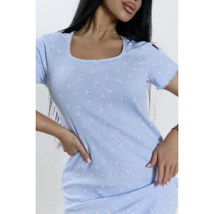 Сорочка женская "Тики" 1403-1 кашкорсе (р-ры: 46-60) голубой