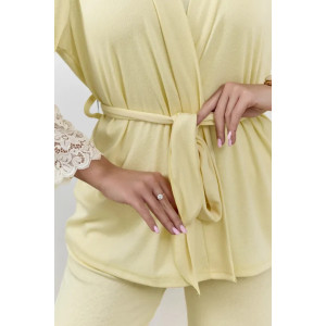 Пижама тройка женская "Ирина 3" 1262-5 вискоза (р-ры: 44-58) желтый Пижама тройка женская "Ирина 3" 1262-5 вискоза (р-ры: 44-58) желтый