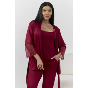 Пижама тройка женская "Ирина 3" 1262-4 вискоза (р-ры: 44-58) бордо