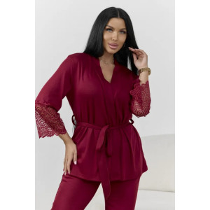 Пижама тройка женская "Ирина 3" 1262-4 вискоза (р-ры: 44-58) бордо
