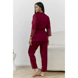 Пижама тройка женская "Ирина 3" 1262-4 вискоза (р-ры: 44-58) бордо