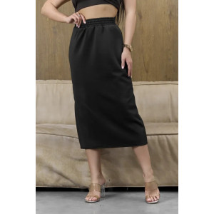 Юбка женская "Мила 2" 1242-6 полиэстер с лайкрой (р-ры: 42-56) черный