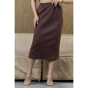 Юбка женская "Мила 2" 1242-5 полиэстер с лайкрой (р-ры: 42-56) коричневый