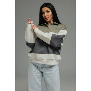 Свитшот женский "Тринити" трикотаж диагональ (р-ры: 48-62) оливковый