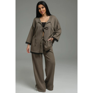 Костюм двойка женский "Купава" трикотаж вафля (р-ры: 46-60) хаки