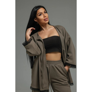 Костюм двойка женский "Купава" трикотаж вафля (р-ры: 46-60) хаки