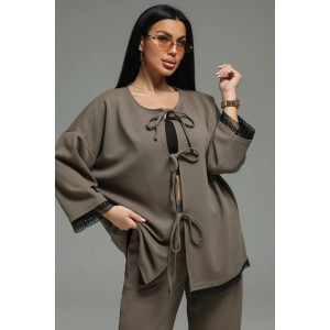 Костюм двойка женский "Купава" трикотаж вафля (р-ры: 46-60) хаки