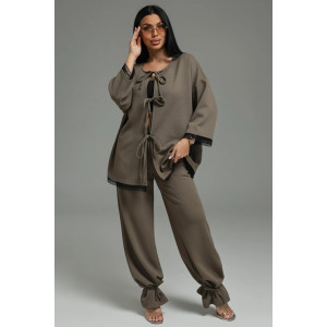 Костюм двойка женский "Купава" трикотаж вафля (р-ры: 46-60) хаки