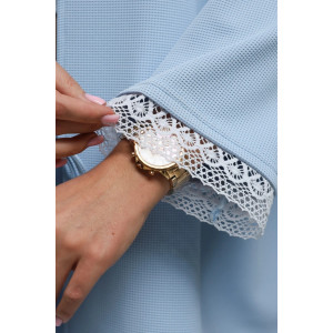 Костюм двойка женский "Купава" трикотаж вафля (р-ры: 46-60) небесный