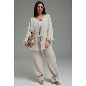 Костюм двойка женский "Купава" трикотаж вафля (р-ры: 46-60) бежевый Костюм двойка женский "Купава" трикотаж вафля (р-ры: 46-60) бежевый
