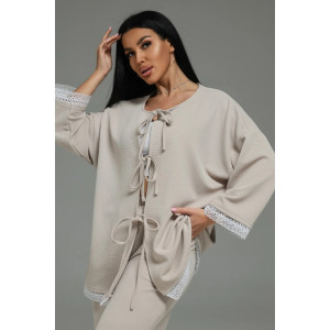 Костюм двойка женский "Купава" трикотаж вафля (р-ры: 46-60) бежевый Костюм двойка женский "Купава" трикотаж вафля (р-ры: 46-60) бежевый