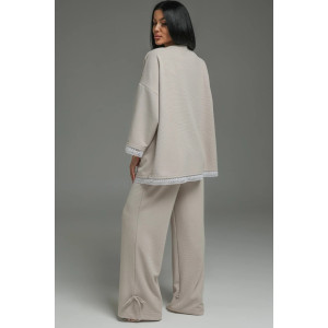 Костюм двойка женский "Купава" трикотаж вафля (р-ры: 46-60) бежевый Костюм двойка женский "Купава" трикотаж вафля (р-ры: 46-60) бежевый