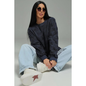 Свитшот женский "Ребека" махра жаккард (р-ры: 44-66) махра Микки серый