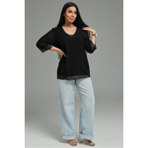 Футболка женская "Богемия" кашемир лапша (р-ры: 48-58) черный