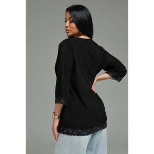 Футболка женская "Богемия" кашемир лапша (р-ры: 48-58) черный