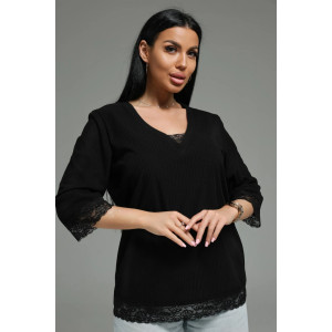 Футболка женская "Богемия" кашемир лапша (р-ры: 48-58) черный