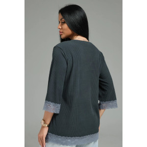 Футболка женская "Богемия" кашемир лапша (р-ры: 48-58) графит