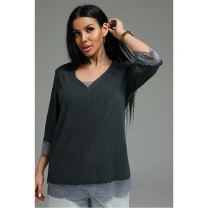 Футболка женская "Богемия" кашемир лапша (р-ры: 48-58) графит