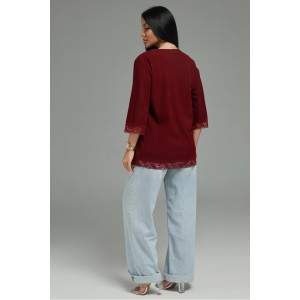 Футболка женская "Богемия" кашемир лапша (р-ры: 48-58) бордо