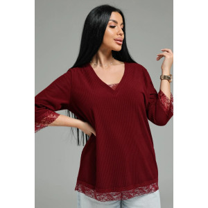 Футболка женская "Богемия" кашемир лапша (р-ры: 48-58) бордо