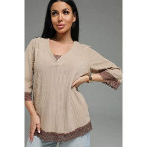 Футболка женская "Богемия" кашемир лапша (р-ры: 48-58) бежевый