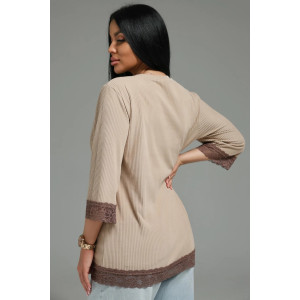 Футболка женская "Богемия" кашемир лапша (р-ры: 48-58) бежевый