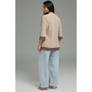 Футболка женская "Богемия" кашемир лапша (р-ры: 48-58) бежевый