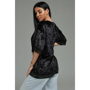 Футболка женская "Андреа" бархат (р-ры: 48-70) черный