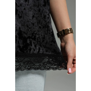 Футболка женская "Андреа" бархат (р-ры: 48-70) черный