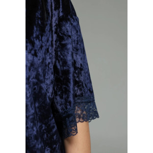 Футболка женская "Андреа" бархат (р-ры: 48-70) синий