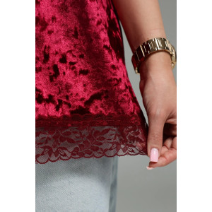 Футболка женская "Андреа" бархат (р-ры: 48-70) бордо