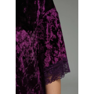 Футболка женская "Андреа" бархат (р-ры: 48-70) баклажан