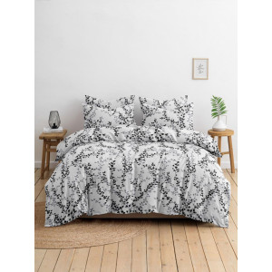 Постельное белье поплин стандарт на резинке "Иллирия" ч/б