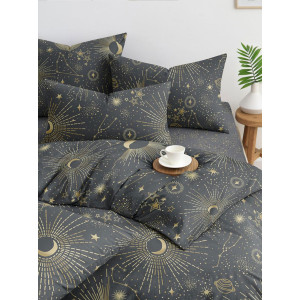 Постельное белье поплин стандарт на резинке "Сфера"