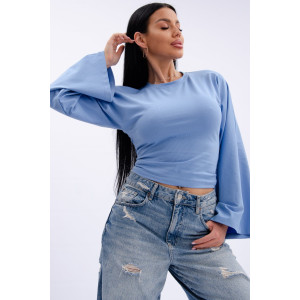 Лонгслив женский "Аида 3" кулирка с лайкрой (р-ры: 40-54) голубой