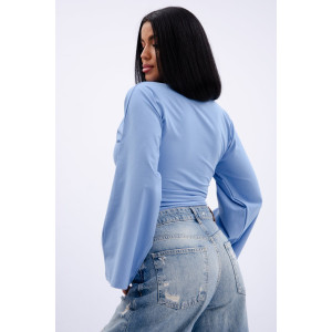 Лонгслив женский "Аида 3" кулирка с лайкрой (р-ры: 40-54) голубой