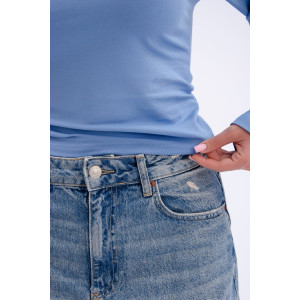 Лонгслив женский "Аида 3" кулирка с лайкрой (р-ры: 40-54) голубой