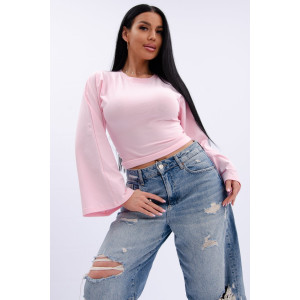 Лонгслив женский "Аида 4" кулирка с лайкрой (р-ры: 40-54) розовый