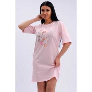 Туника женская "Эмили 4" кулирка (р-ры: 44-54) розовый