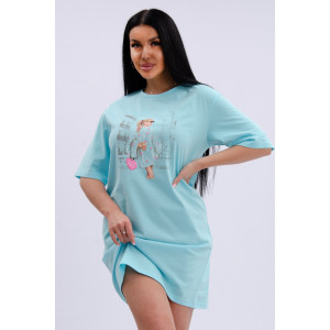 Туника женская "Эмили 2" кулирка (р-ры: 44-54) голубой