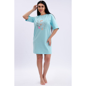 Туника женская "Эмили 2" кулирка (р-ры: 44-54) голубой