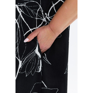 Платье женское П-048 жатка набивная (р-ры: 50-64) чёрный