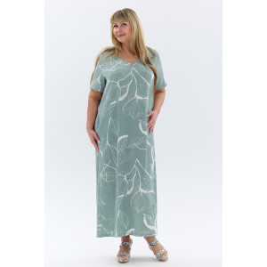 Платье женское П-048 жатка набивная (р-ры: 50-64) ментоловый