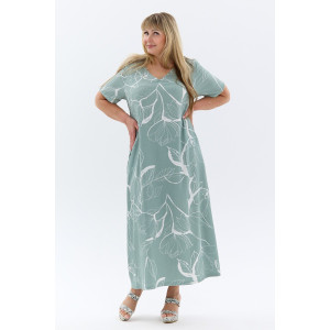 Платье женское П-048 жатка набивная (р-ры: 50-64) ментоловый
