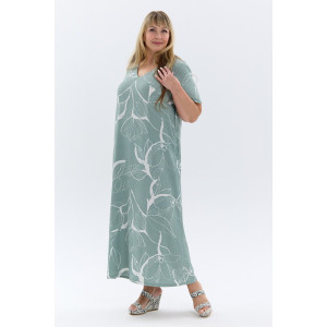 Платье женское П-048 жатка набивная (р-ры: 50-64) ментоловый