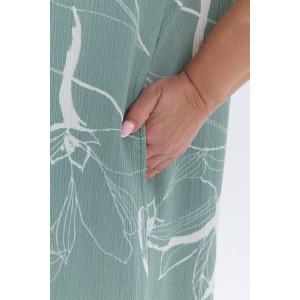 Платье женское П-048 жатка набивная (р-ры: 50-64) ментоловый