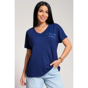 Футболка женская "Оксана" вискоза (р-ры: 48-66) синий