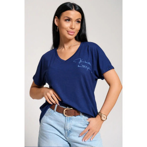 Футболка женская "Оксана" вискоза (р-ры: 48-66) синий