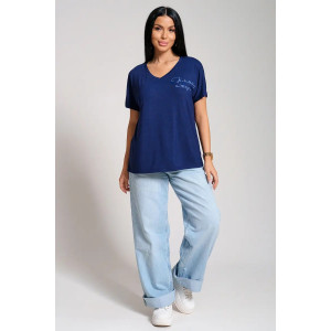 Футболка женская "Оксана" вискоза (р-ры: 48-66) синий
